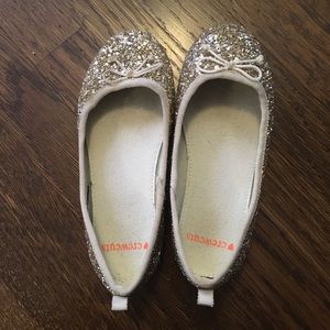 Crewcuts gold glitter flats little girls size 12.